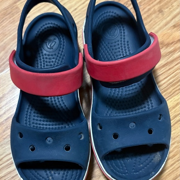 CROCS Blue and Red Sporty Sandals with Adjustable Straps - Picture 2 of 5